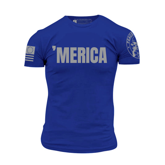 ´MERICA Authentic Military-Inspired T-Shirts by US Veterans - (Royal Blue)