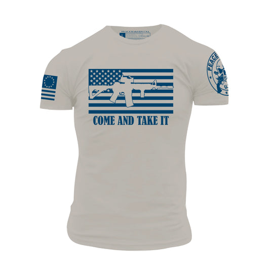 "COME AND TAKE IT" Authentic Military-Inspired T-Shirts by US Veterans - (Sand)