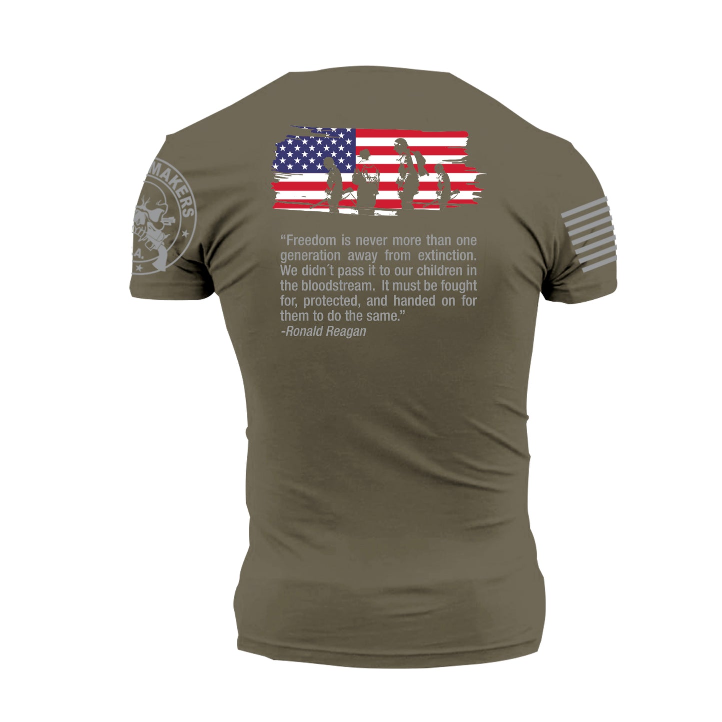 ´MERICA Authentic Military-Inspired T-Shirts by US Veterans - (Military Green)