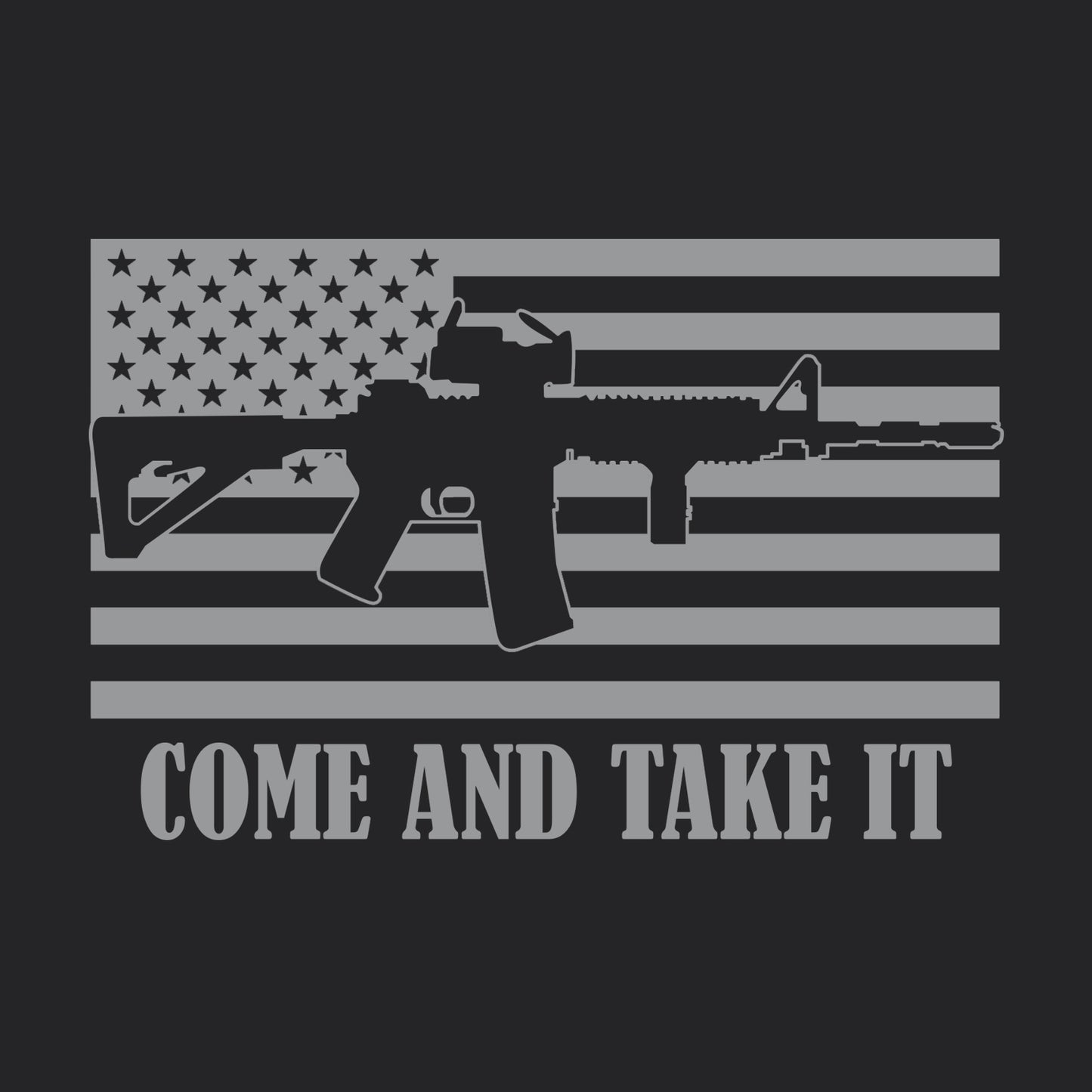 "COME AND TAKE IT" Authentic Military-Inspired T-Shirts by US Veterans - (Healther Black)