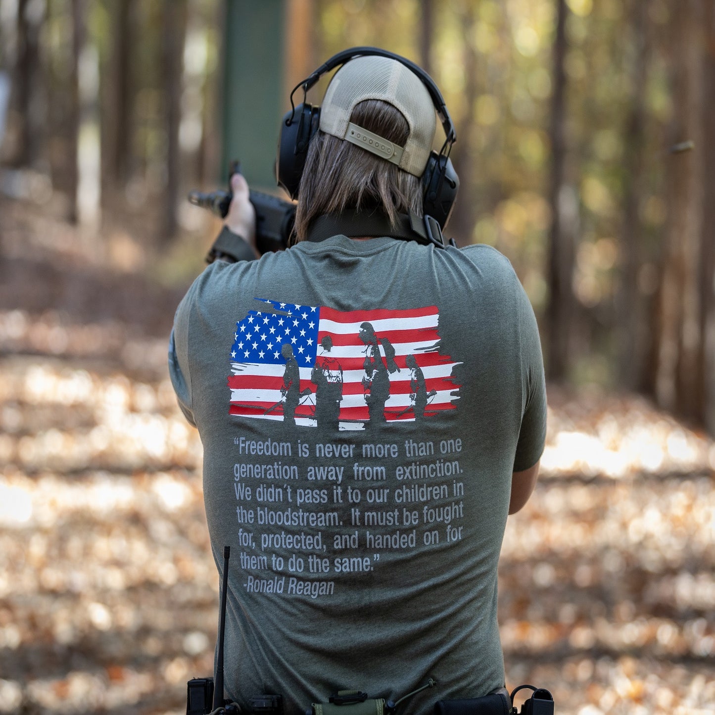 ´MERICA Authentic Military-Inspired T-Shirts by US Veterans - (Military Green)